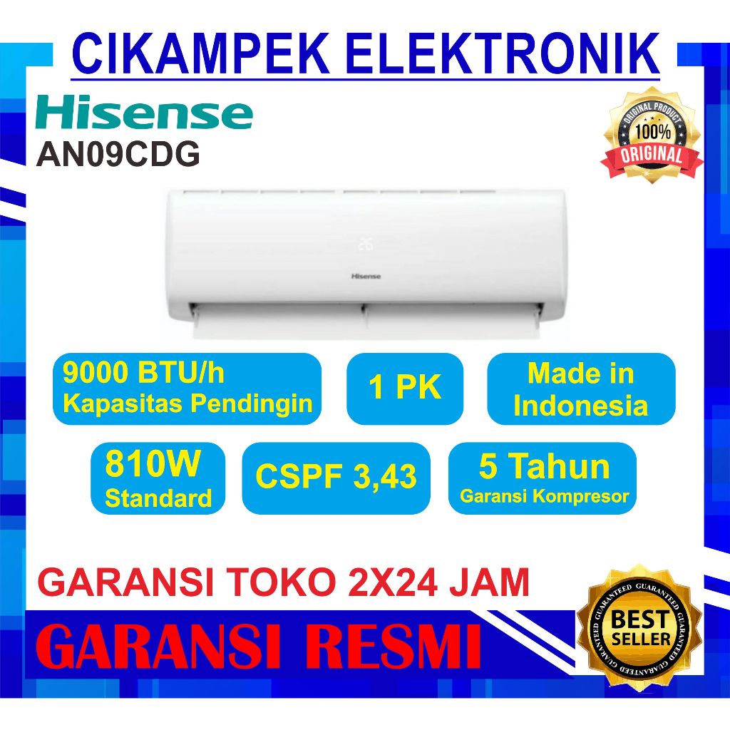AC HISENSE 1PK AN09CDG R32 / AC 1 PK STANDAR HISENSE AN09CDG