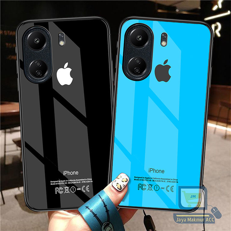 JAYA MAKMUR - Case Casing 2D GLOSSY LOGO IPHONE Vivo Y20 Y15S Y21S Y91 V23E V21 V20 Y21A Y17 Y12S Y9