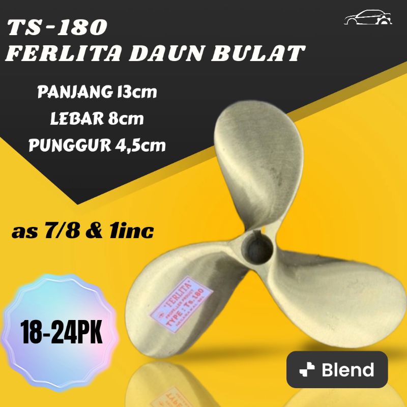 KIPAS KAPAL PERAHU KUNINGAN 18-24PK ts 180 BULAT