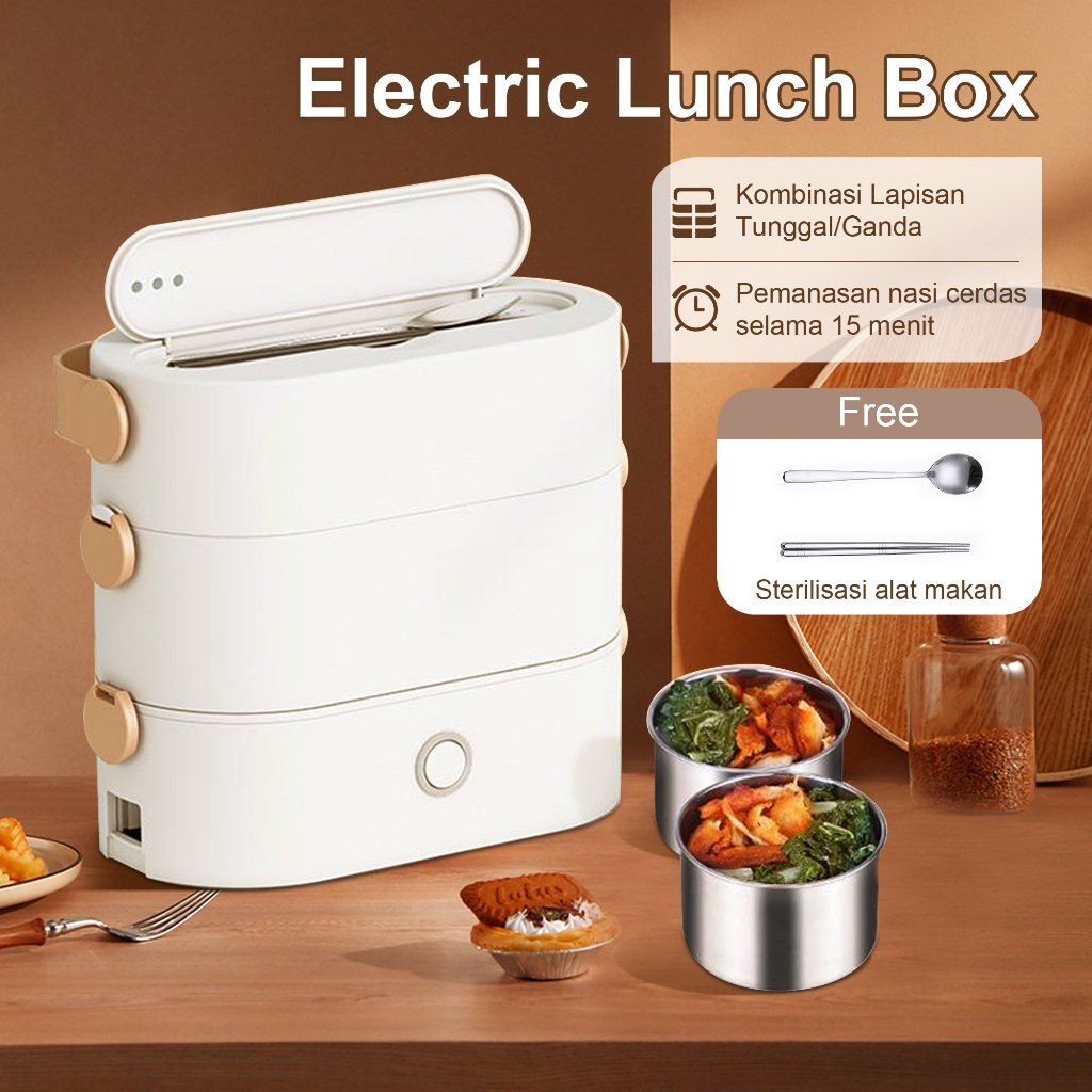 Electric Lunch Box Kotak Makan Listrik Rice Cooker Mini 2L Portable Panci Listrik Multifungsi 300W P