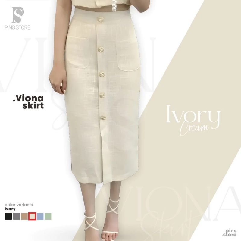 VIONA SKIRT ROK SPAN ROK KOREAN STYLE ROK KERJA ROK OOTD ROK BUAT KULIAH NEW