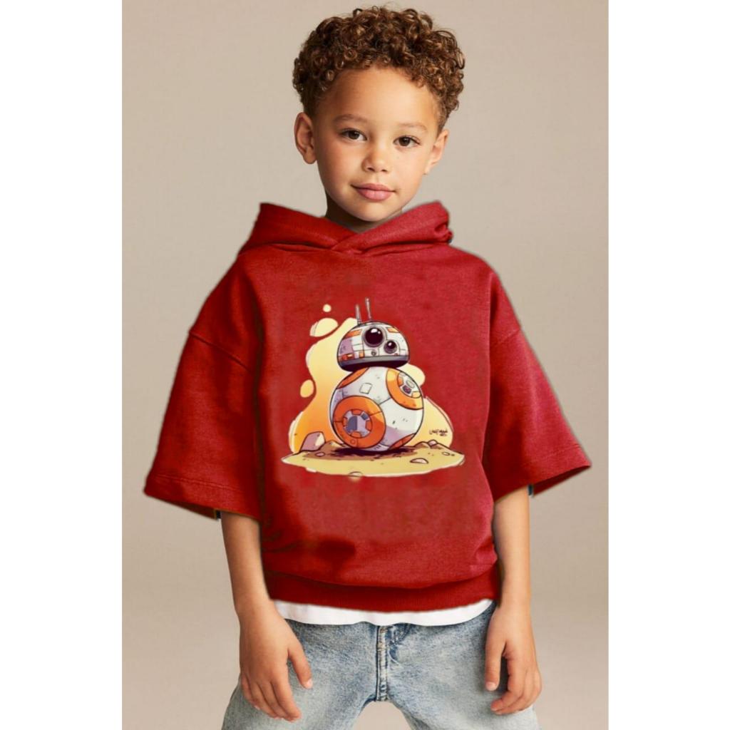 ATASAN HOODIE H*M (LENGAN PENDEK PRINTED COWOK)
