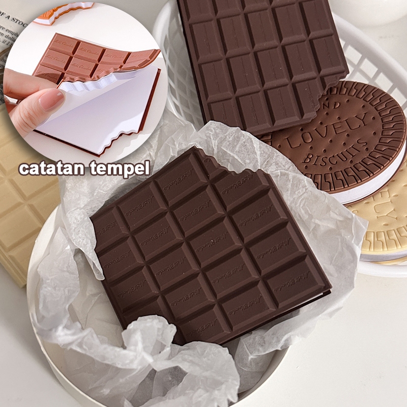 

Notebook Biskuit Cokelat / catatan kue pvc / catatan tempel yang lucu