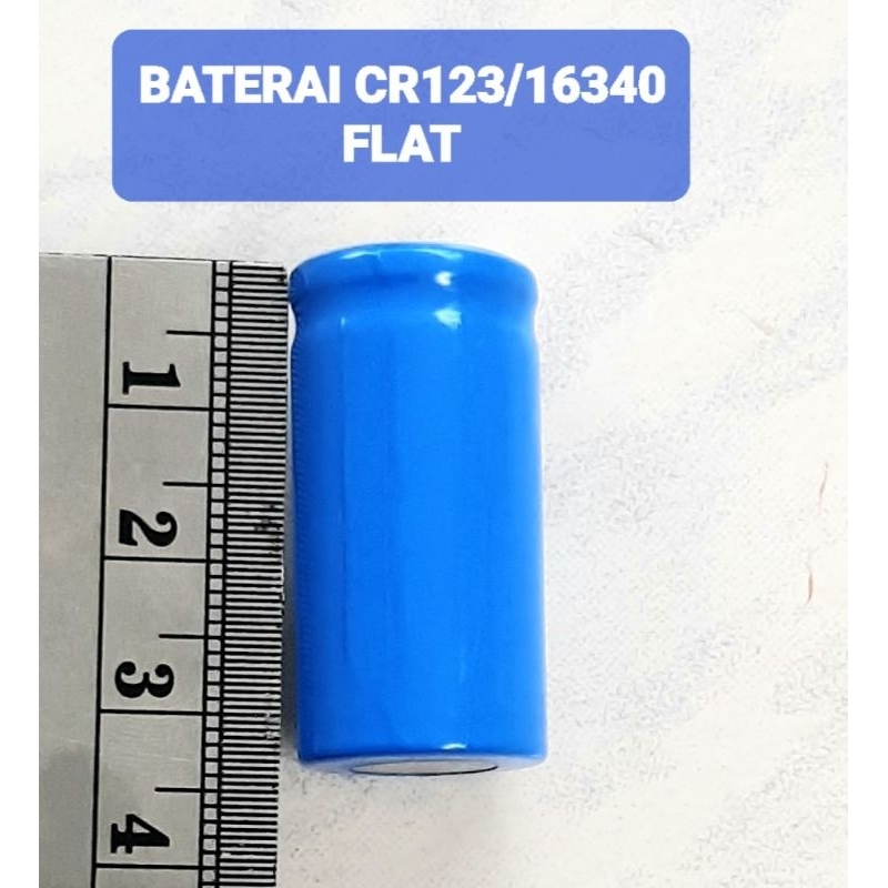 Baterai cas CR123 / 16340 Flat 3.7 volt