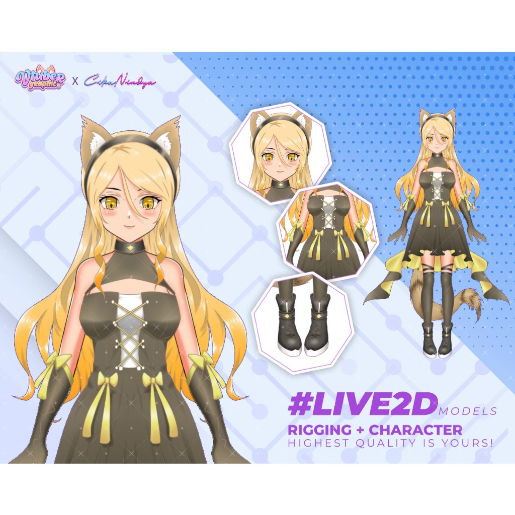 Persona Virtual Lebih Hidup dengan VTuber Live2D Model, Avatar Live2D VTuber, Model Animasi VTuber, 