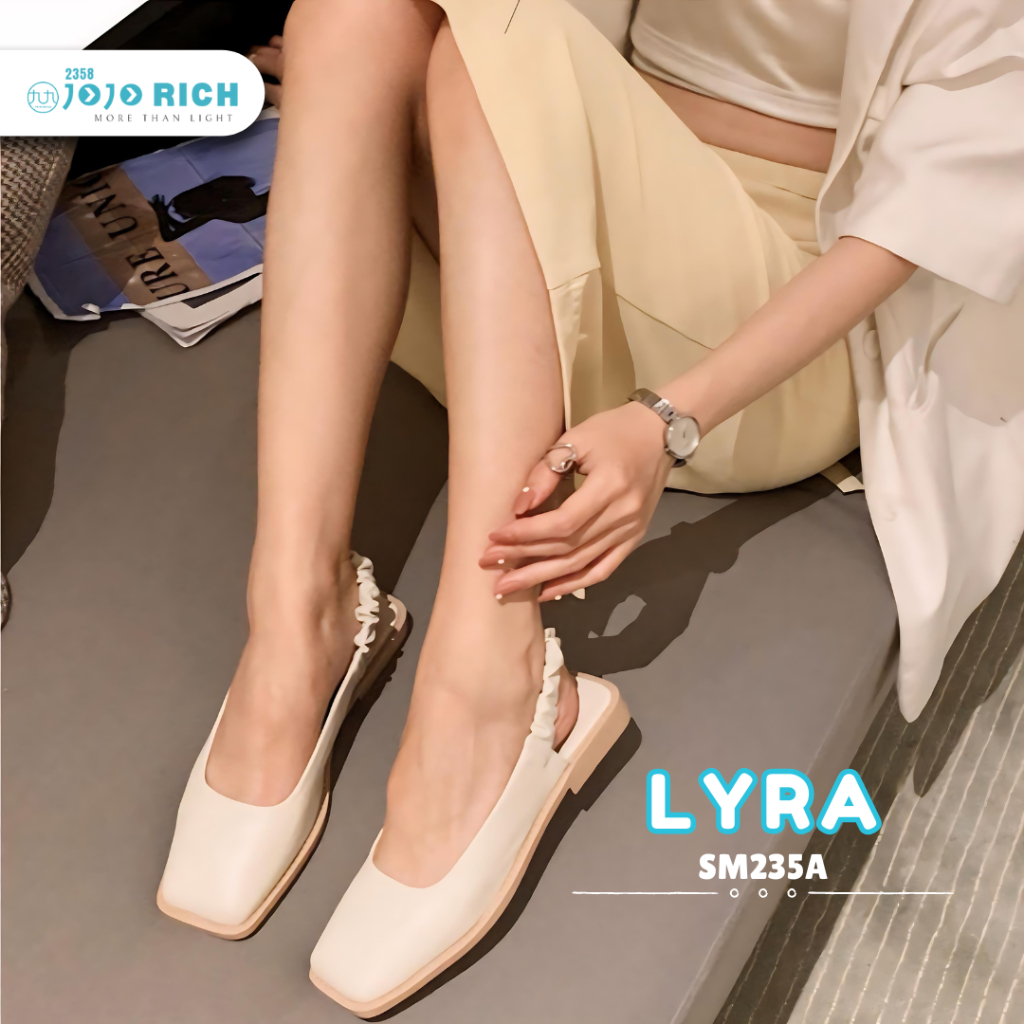 JR - LYRA Sepatu Flat Shoes Wanita Mules Tali Belakang Sepatu Kerja Kantor Kuliah  Jalan