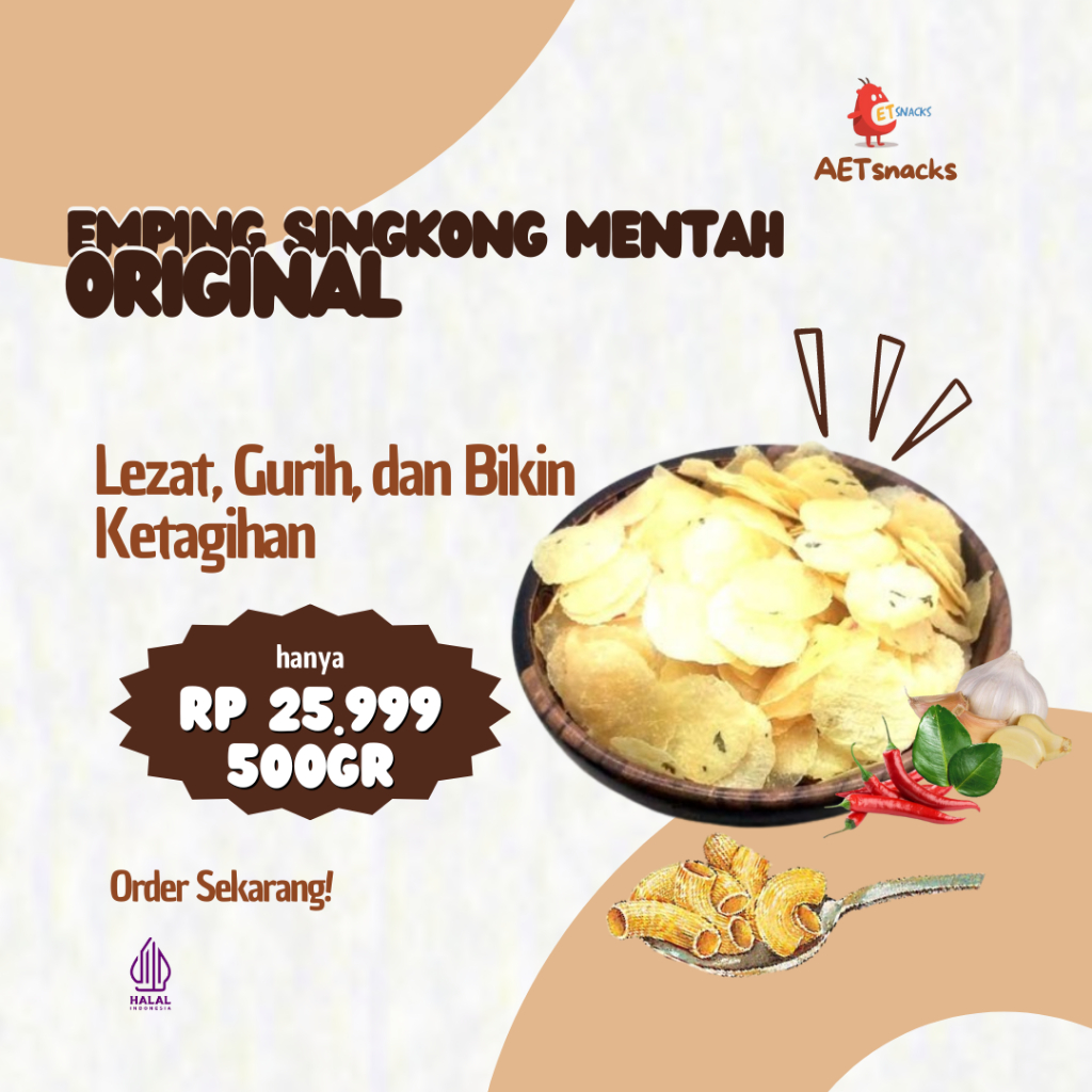 

*AETsnacks* Cita Rasa Budaya 500gram Emping Singkong Rasa Original