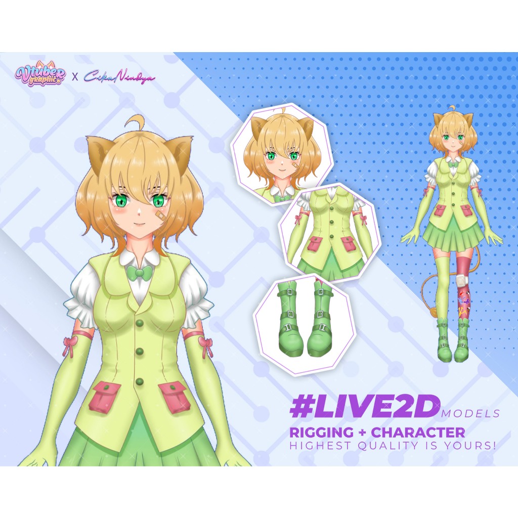 Ciptakan Karakter VTuber Memukau dengan Live2D Model, Vtuber Komisi, VTuber Live2D Model, Live2D Mod