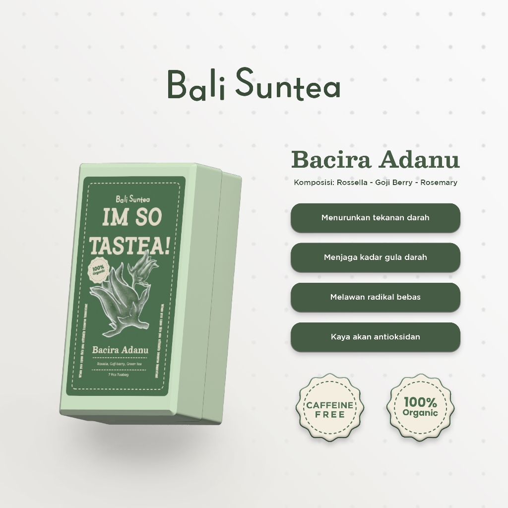 

Teh Herbal Bali Suntea | Rosella+Goji Berry+Rosemarry 100% Organik-Tea Bags