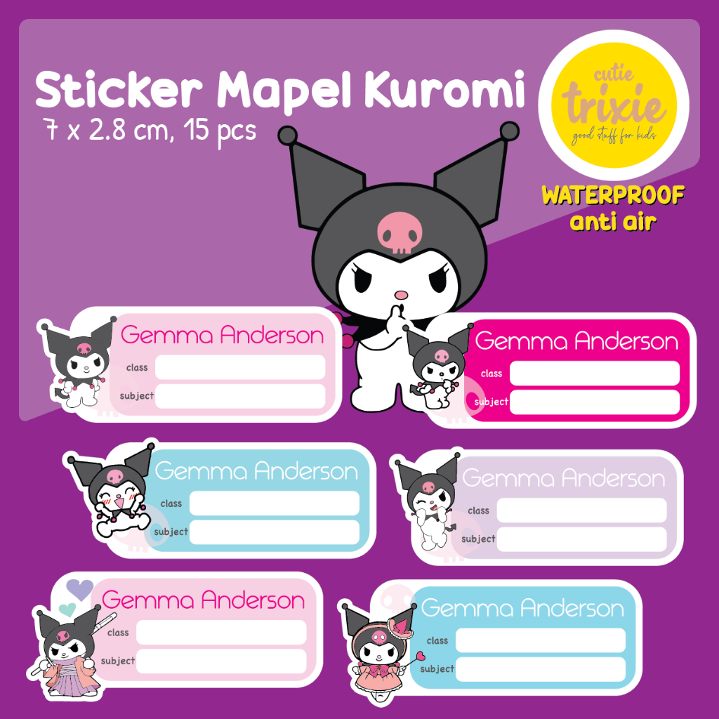 

Sticker Label Buku Mata Pelajaran Mapel Kuromi