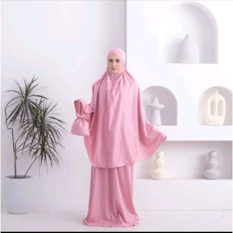 Mukena Katun Mikro Polos Traveling-Mukena Traveling-Mukena Katun-Mukena polos