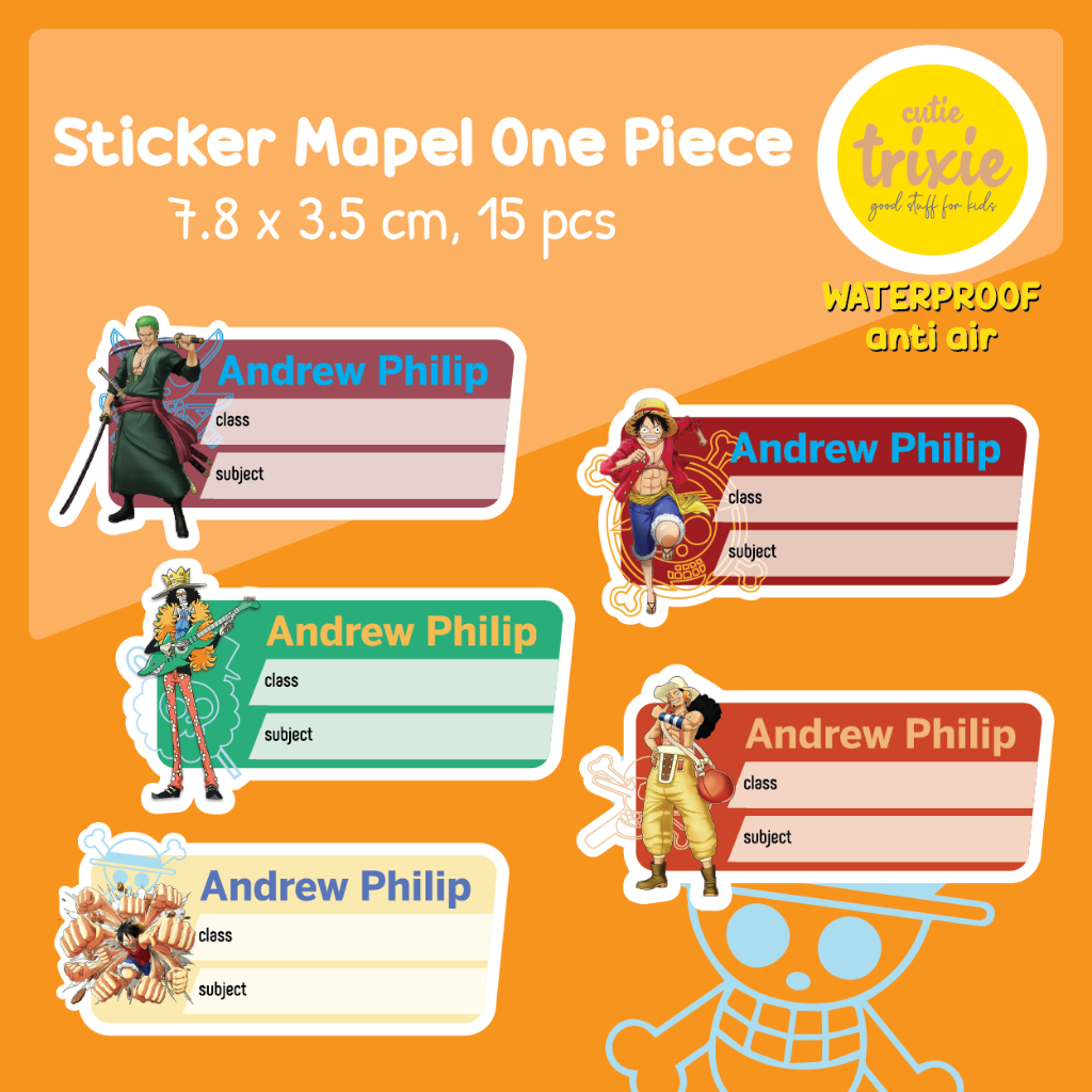 

Sticker Label Buku Mata Pelajaran Mapel One Piece