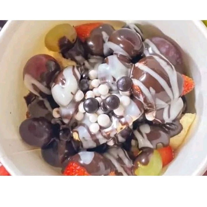

Salad Buah Siram Coklat Premium | Coklat Callebaut | Nutella | Salad buah coklat viral