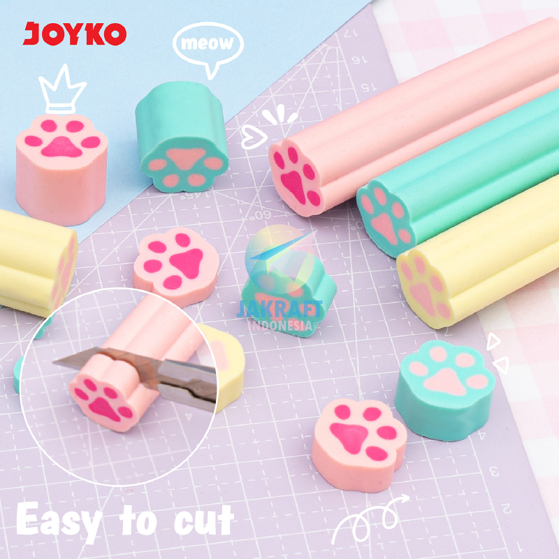 

(1 Pcs) Penghapus Fancy Lucu JOYKO ER-141 Model Kaki Kucing Anjing Cat Dog Paw Animal Seamless Pencil Eraser Berkualitas Bersih