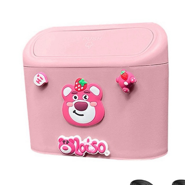 tempat sampah mobil pink lotso