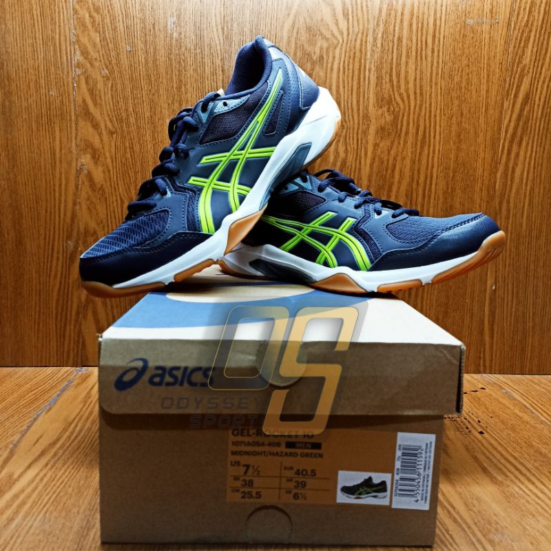 Sepatu Voli Asics Gel Rocket 10 (Midnight/Hazard Green) 100% ORIGINAL