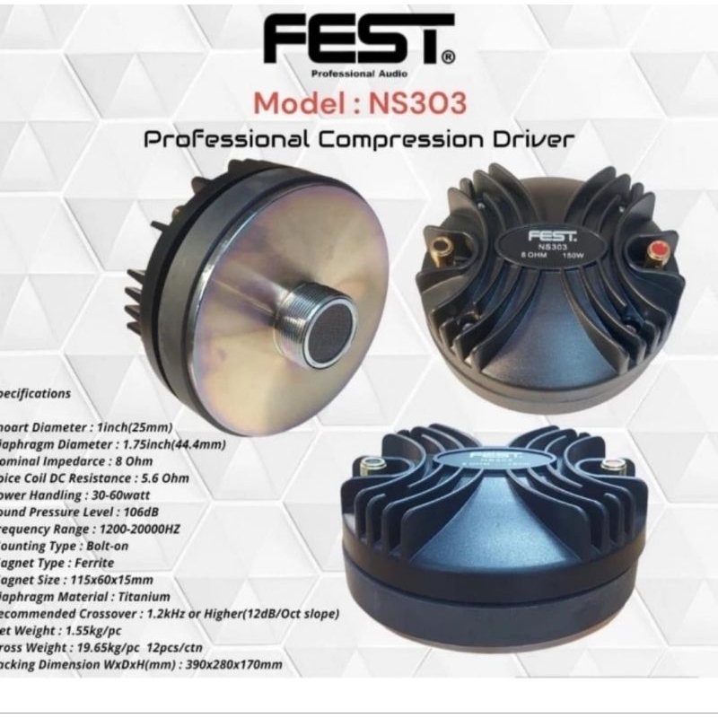 audio Tweeter FEST NS 303 Original Driver Fest NS303
