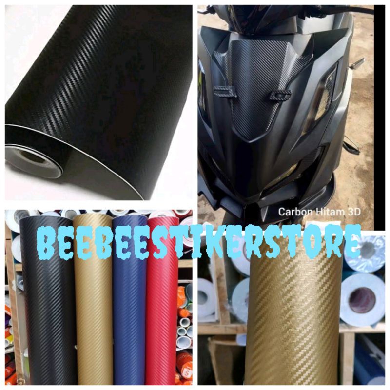 Stiker skotlet motor Carbon 3d hitam setiker sekotlet karbon 3d hitam 3d biru 3d merah 3d gold setik