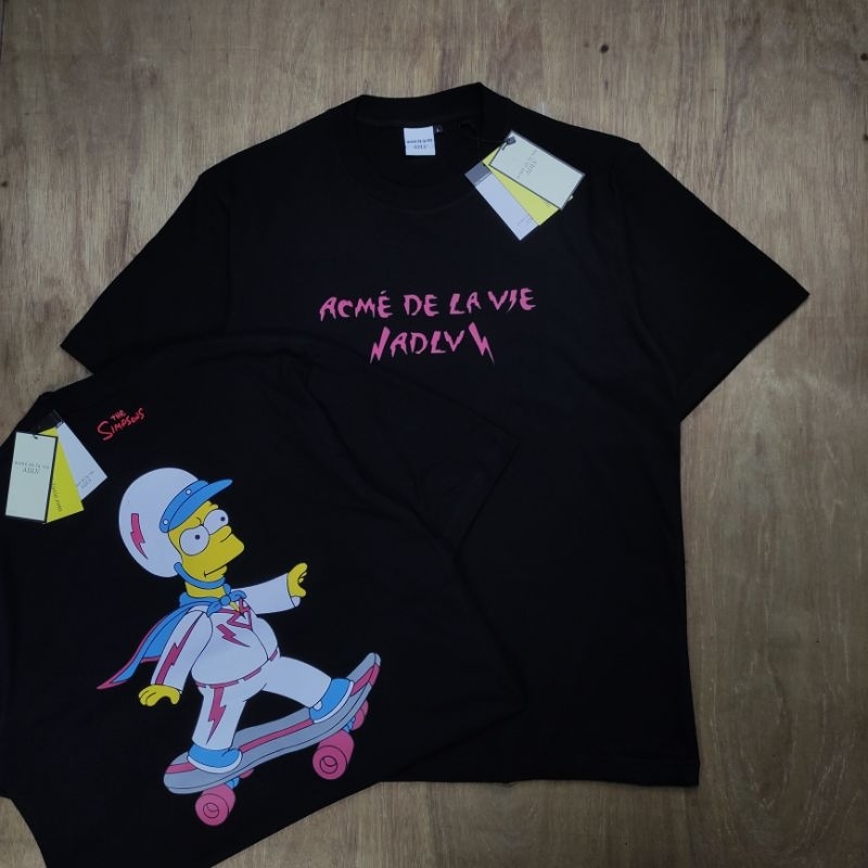 KAOS OVERSIZE ADLV "acne de lavie" x SIMPSONS CARRTOON SERIES LIMITED EDITION PRINTED BLACK TEES BES