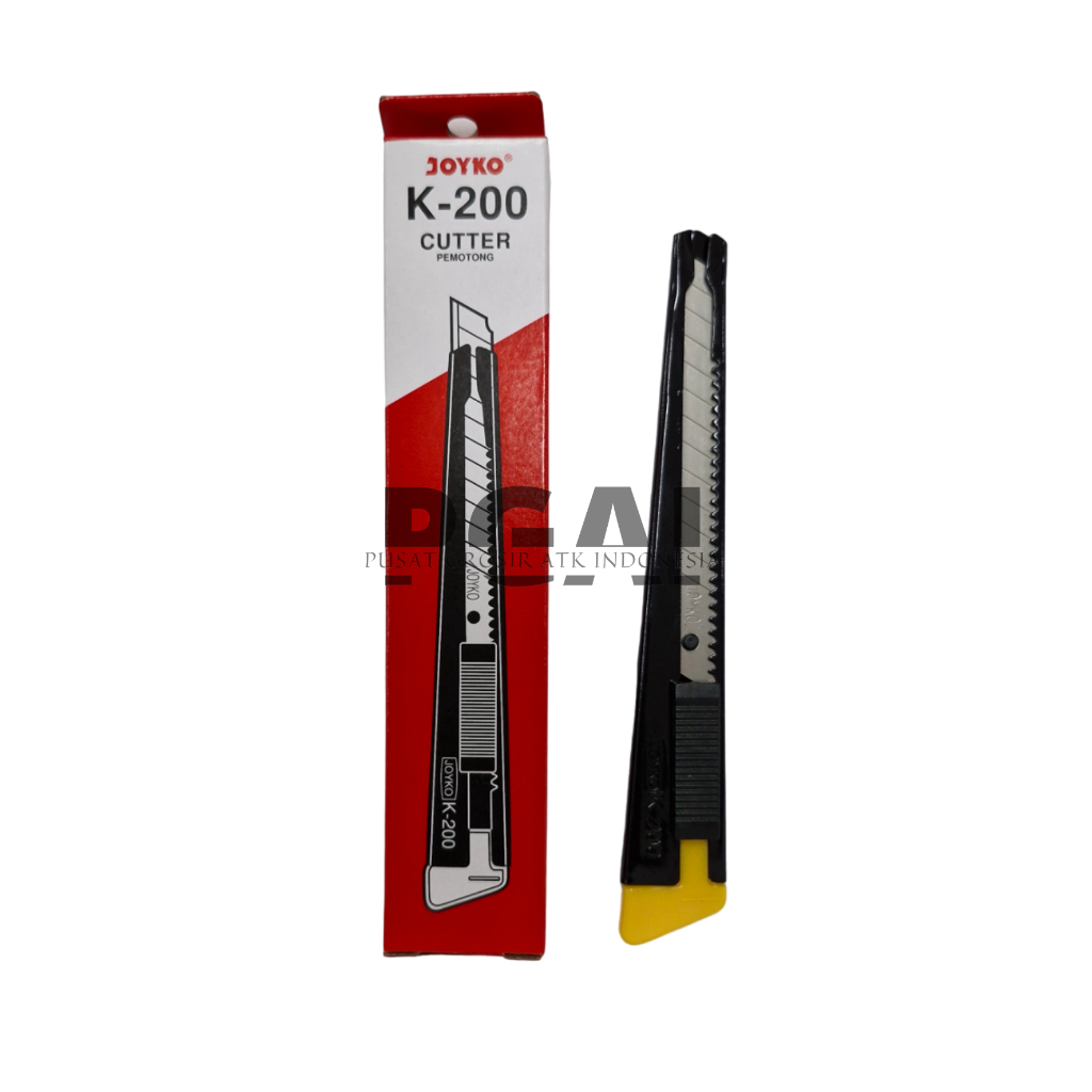 

PISAU CUTTER JOYKO K-200 ALAT PEMOTONG KERTAS 1 PCS WARNA HITAM STATIONERY