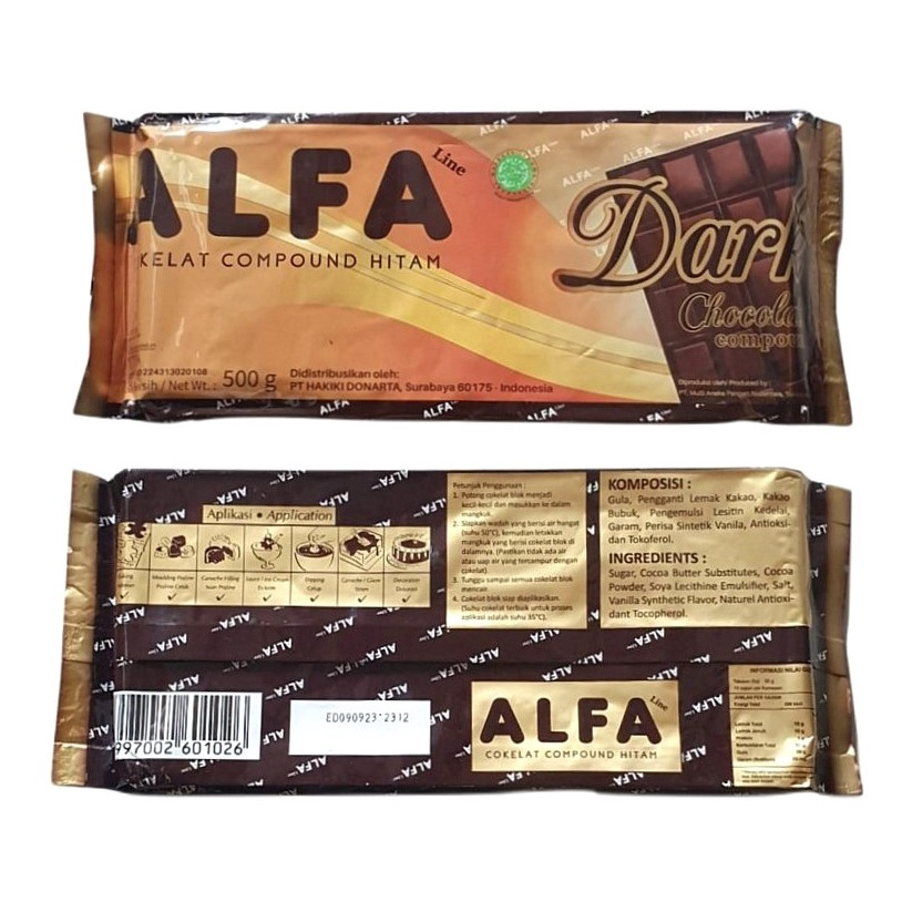 

COKLAT ALFA 500gr - COKELAT ALFA - DARK CHOCOLATE COMPOUND 500 gr