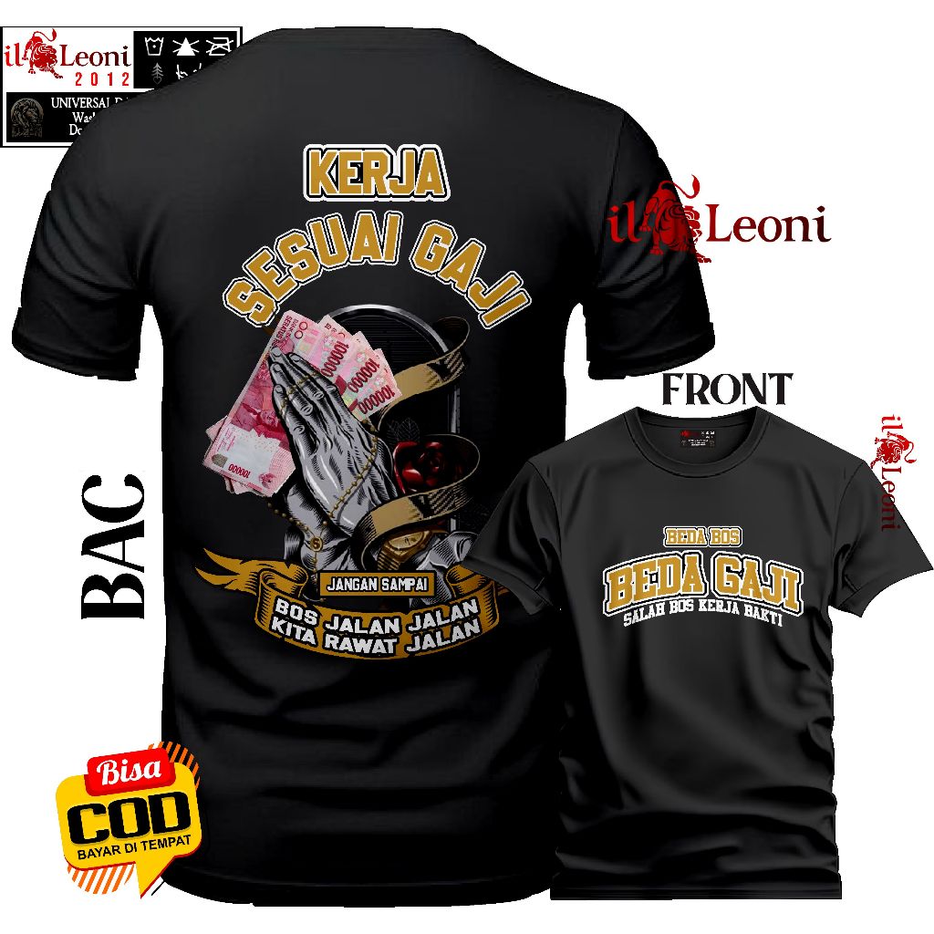 ILLEONI-KAOS KERJA SESUAI GAJI/KAOS GAJI/KAOS KERJA/SERAGAM KERJA