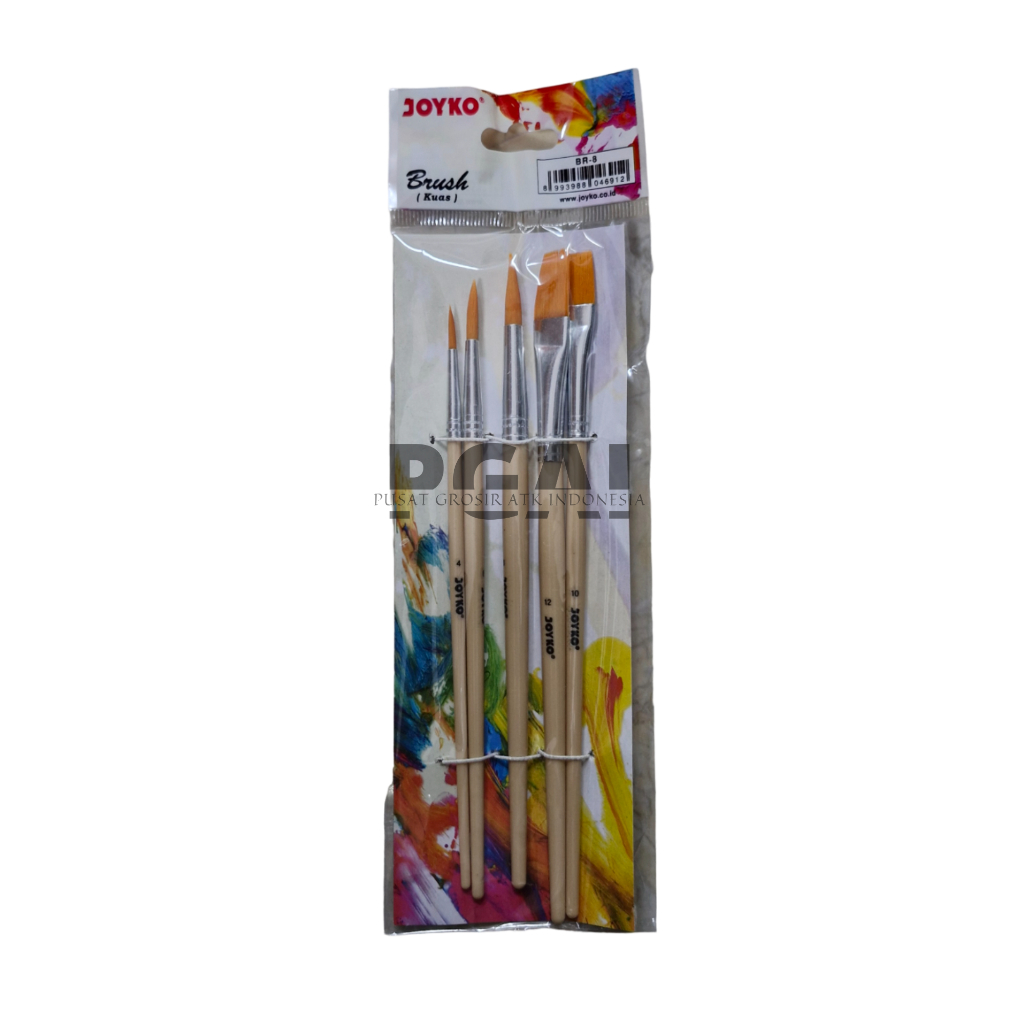 

KUAS JOYKO BR-8 BRUSH ALAT MELUKIS 1 PACK ISI 5 PCS