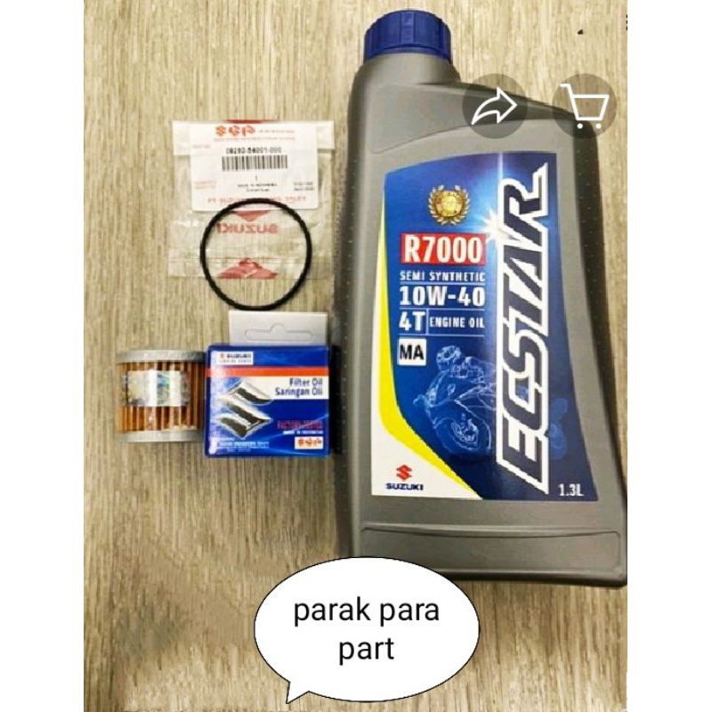 OLI ECSTAR R 7000 10W40 1.3L+FILTER OLI+ORING FILTER OLI SUZUKI SATRIA FUFI GSX R S BANDIT 150