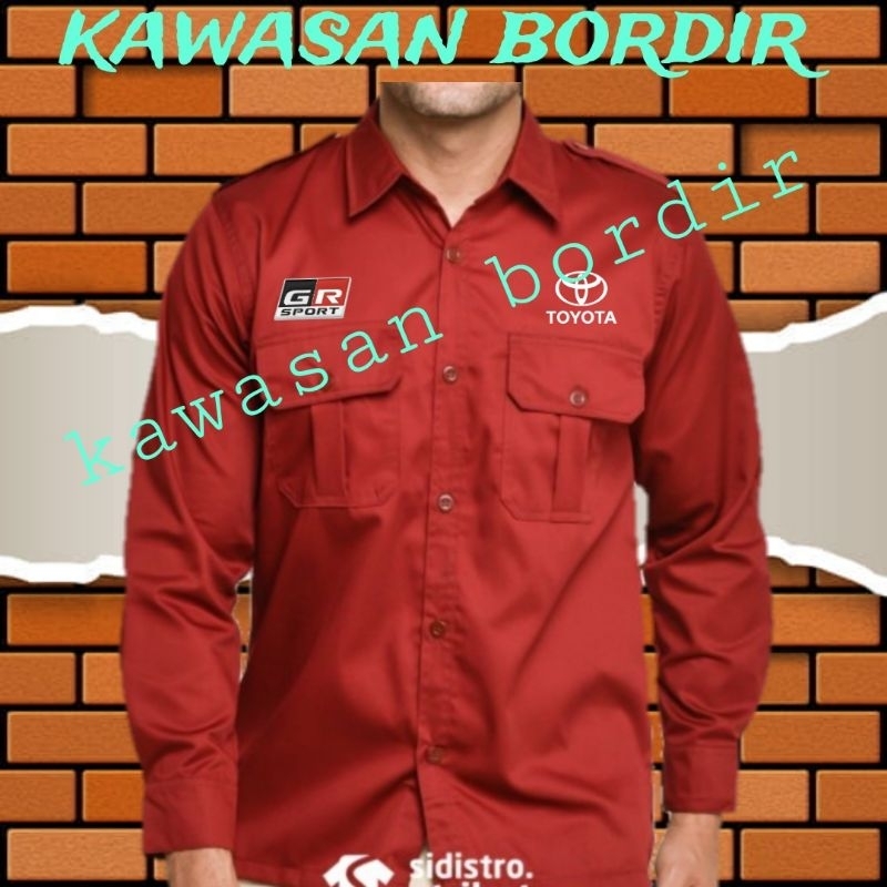 Versi Terbaru kemeja Toyota gr seragam Toyota gr baju Toyota gr pdh Toyota gr full bordir..
