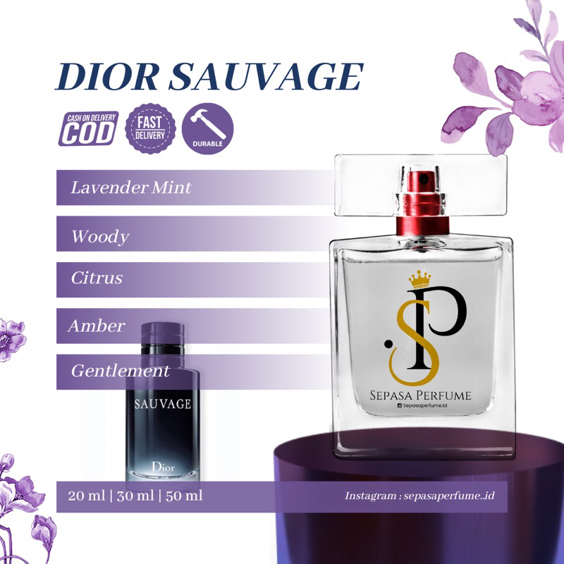 Parfum Pria Cowok Lelaki Dior Sauvage Tahan lama Eau De Perfume - EDP Minyak Wangi Pria