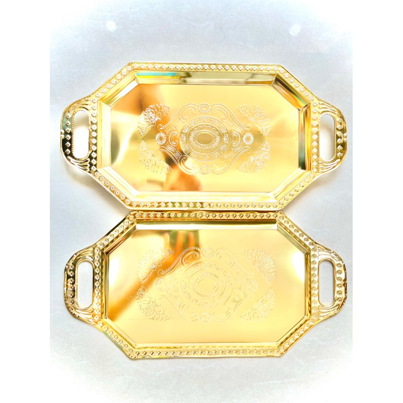 Talam Nampan Persegi Diamond Arabian Gelas Teko Piring Kuningan Diamond Gold Oleh Haji