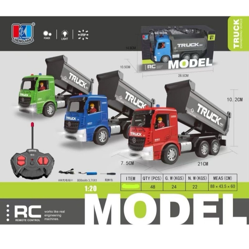 SHE ACC Mainan Remote Control Truk , Beko , Molen Ukuran Besar Baterai Cas / Mainan Konstruksi gede 