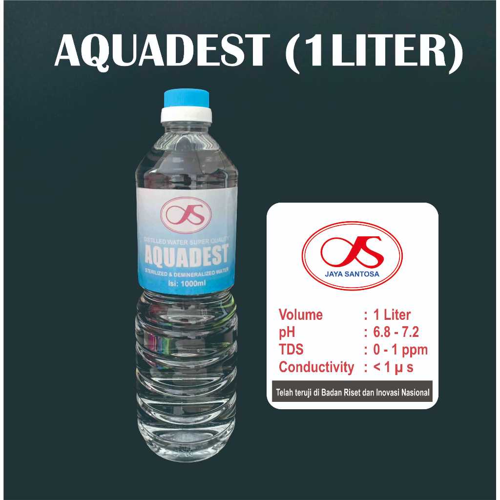 Aquades / Aquadest / Akuades / Air Suling / Distilled Water 1liter