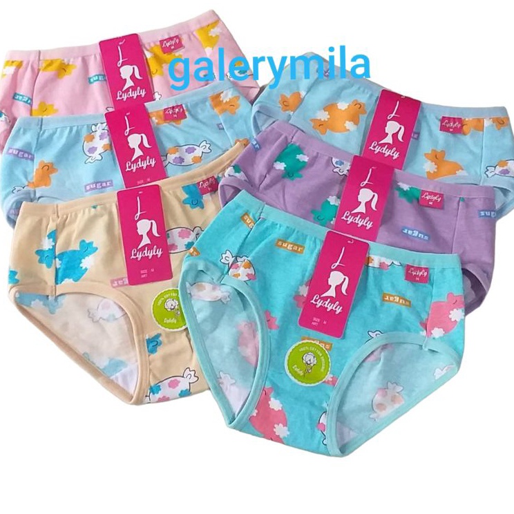 Kejutan Menarik  6 PCS CELANA DALAM ANAK PEREMPUAN LYDYLY CD LYDYLY ANAK PEREMPUAN WARNA BERMOTIF CD