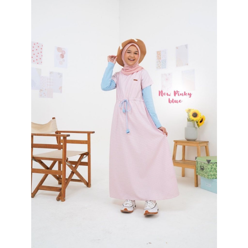 LITTLE MISSMOS - Casual Gamis, Gamis Anak bahan kombinasi katun dan kaos nyaman