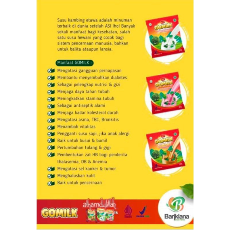 

susu kambing gomilk sachet