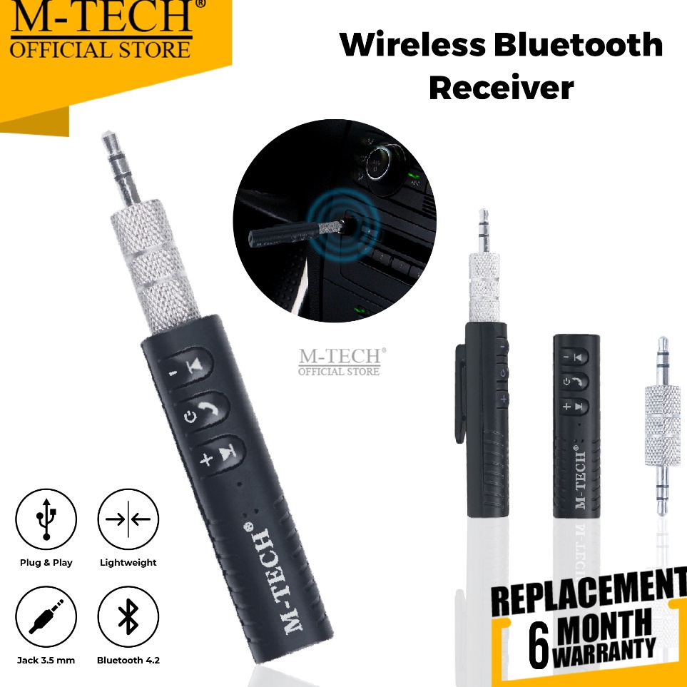 Bluetooth Audio Receiver Jack 35 Music Audio Bluetooth 3 Wireless Audio Receiver Mtech Original