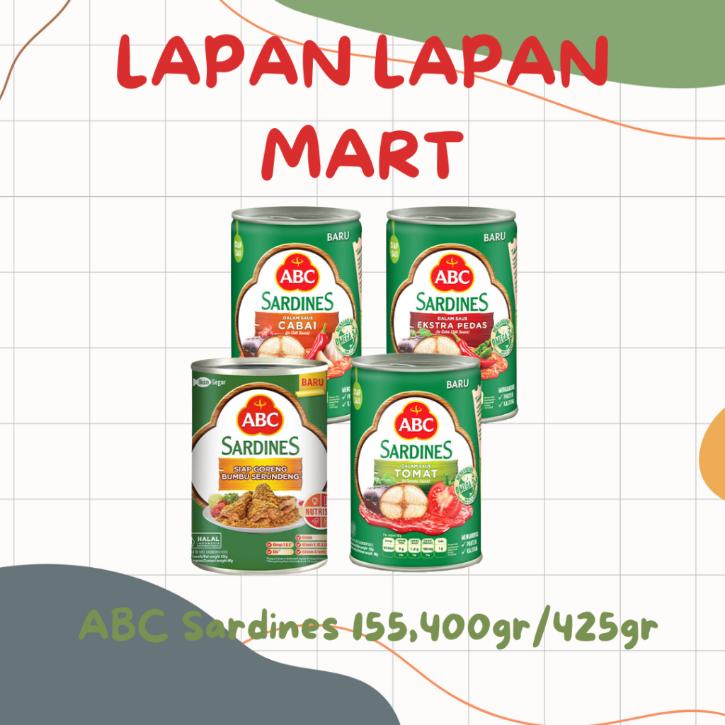 

ABC Sarden All Varian 155gr,400gr/425gr