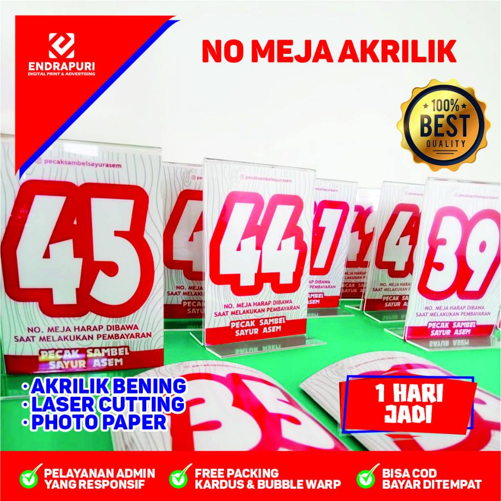 

Nomor Meja Akrilik 10x15 cm