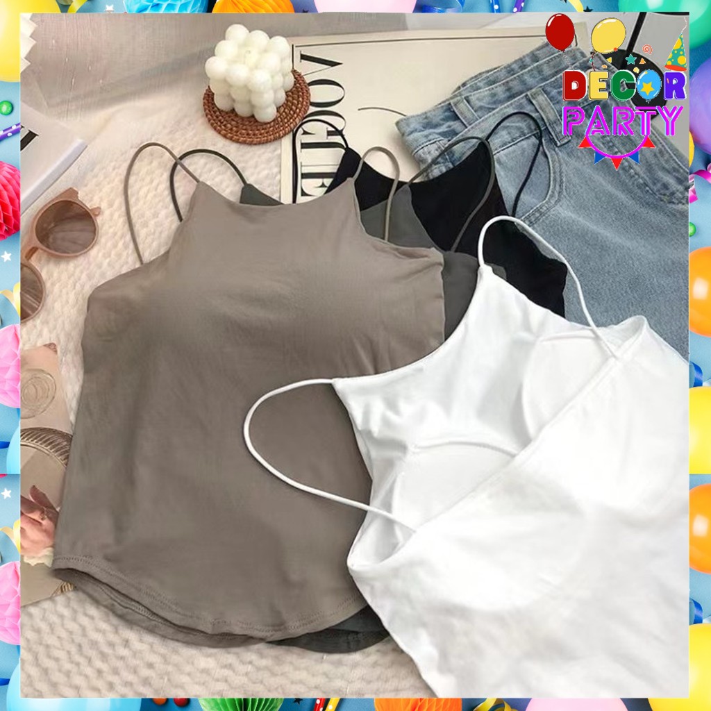 DP BRA6976 Tanktop Bra Wanita Tanpa Kawat Turtle Neck Sexy Crop Top Atasan Fashion Wanita Elastis Br