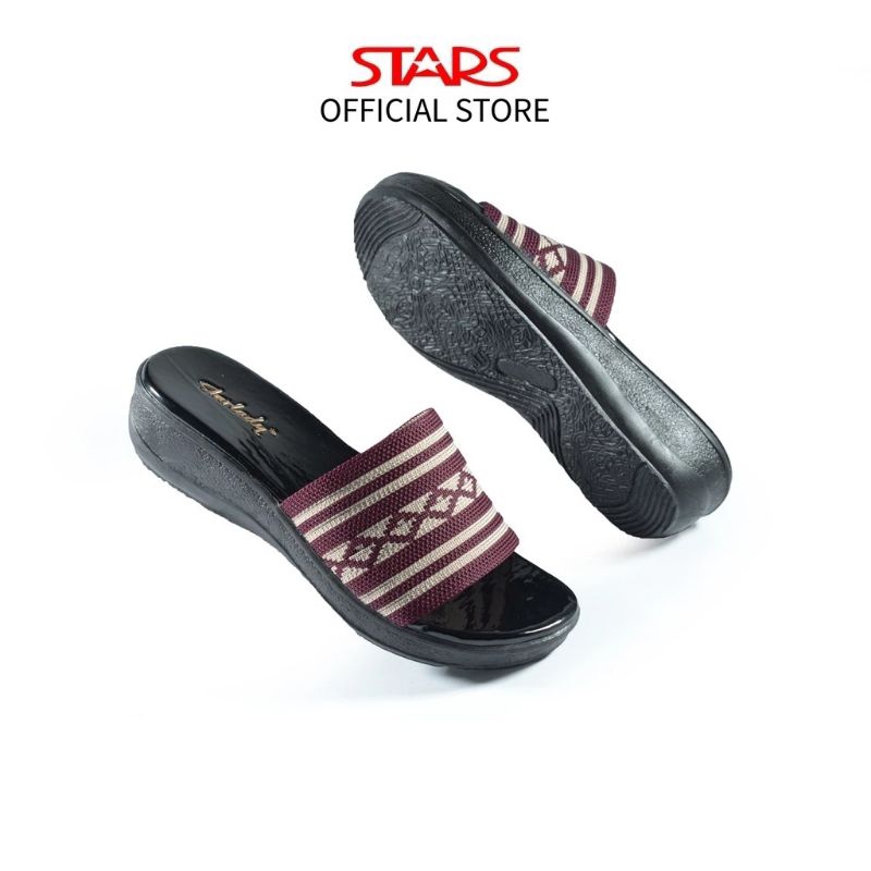 STARLADY Sandal Wedges Wanita Delisa Maroon