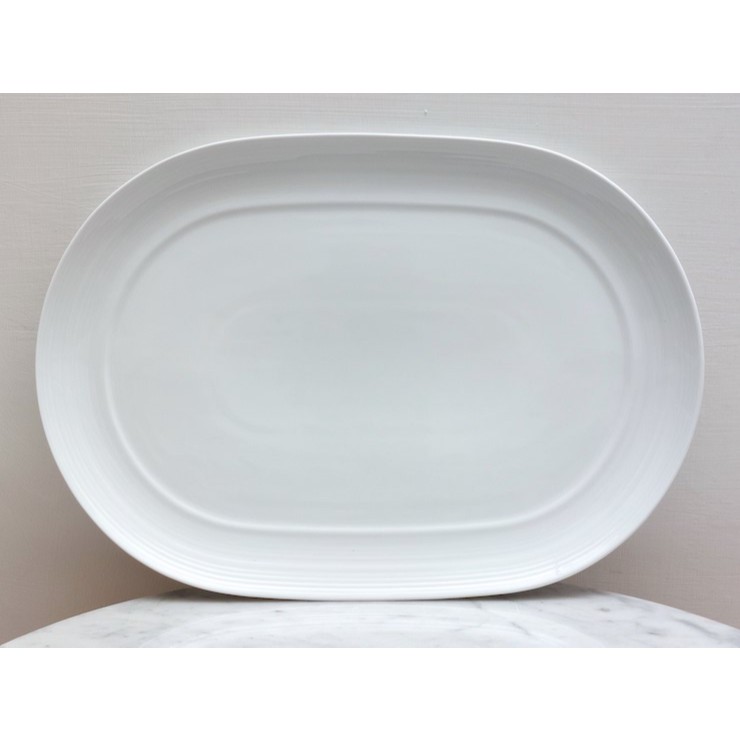 Piring Saji Keramik Oval Besar - Large White Porcelain Oval Serving Plate PRIME