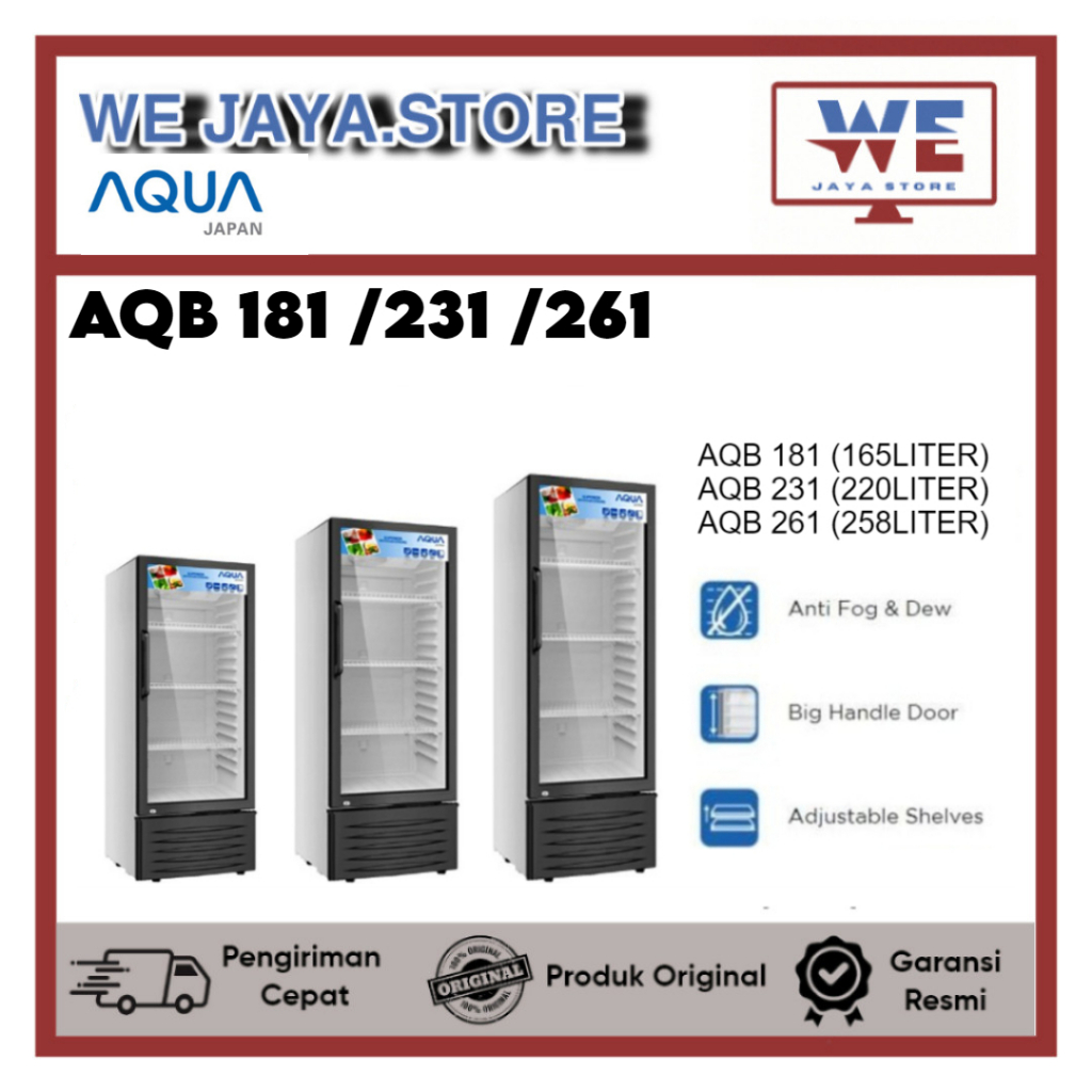 SHOWCASE AQUA KULKAS DISPLAY AQB-181|AQB-231|AQB261VL