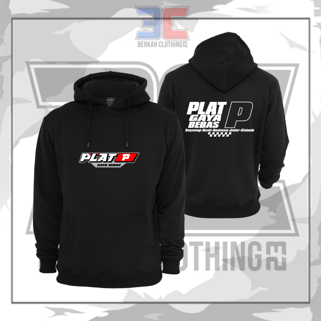 Jaket Hoodie Plat P Gaya Bebas Banyuwangi-Besuki-Bondowoso-Jember-Situbondo