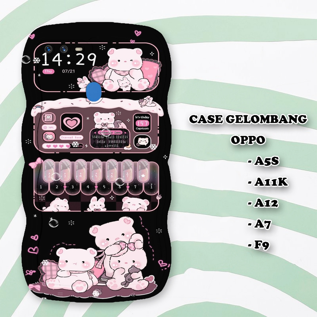 Soft Case GELOMBANG Hp OPPO A5S - A12  - A11K - A7 - F9  -  Case Pro Camera - Fashion Case Motif Luc