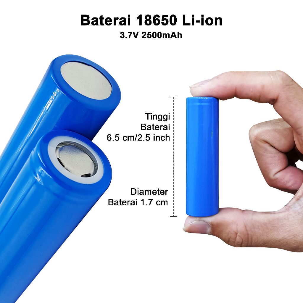 BATERAI 18650 1200MAH 3.7 VOLT BATERAI RECHARGEABLE