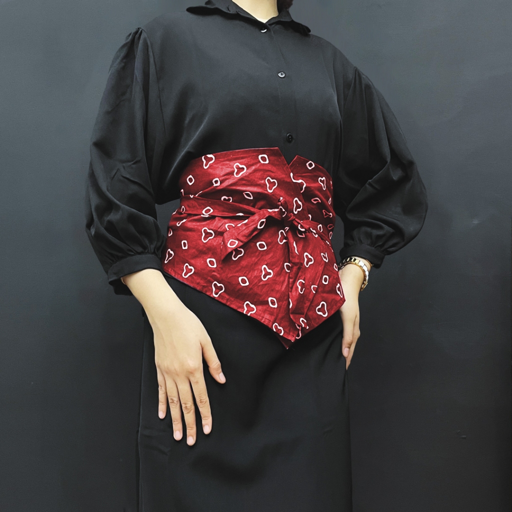 BATIK COUPLE TERMURAH - Angkin Jumputan Instan Kemben Kebaya Angkin Jumputan Karet Belakang