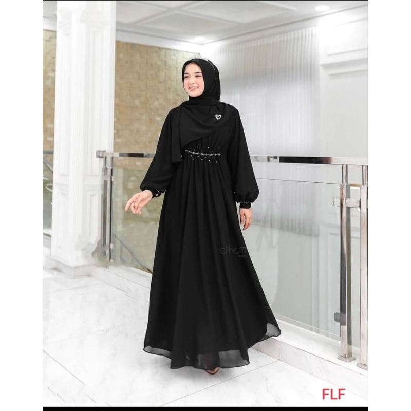 Gamis Terbaru Erika Set Dress Gamis Remaja | Gamis Persta | Gamis Kondangan | Gamis Mewah Elegan Ld 