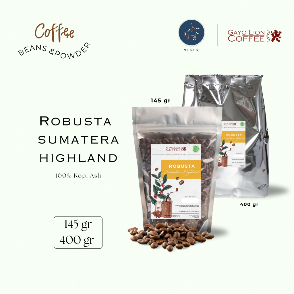 

Biji Kopi Robusta Gayo Lion Coffee 400 gr