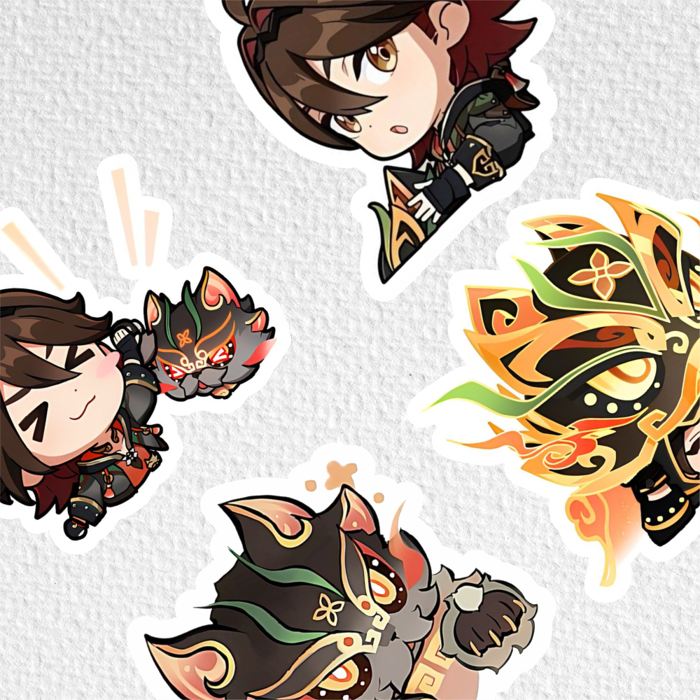 

[ VINYL & CHROMO 7 CM] cetak stiker Game/STIKER MURAH TEMA Ghensin impact [ GAMING ]